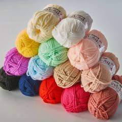 4ply Milk Cotton(80%) Knitting Yarn Needlework Dyed Lanas For Crochet Craft Sweater Hat Dolls